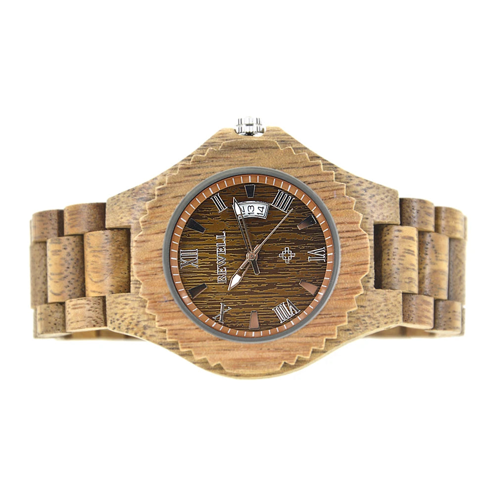 Montres en bois pour hommes, mouvement à quartz japonais, montre-bracelet exotique élégante avec boucle en acier inoxydable, bracelets réglables