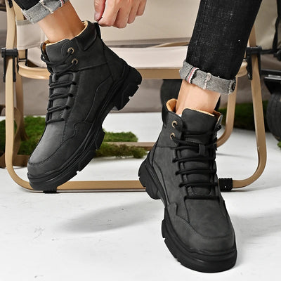 Chaussures montantes pour hommes pour l'automne et l'hiver, design confortable et simple, chaussures quotidiennes pour le bureau et les voyages en plein air