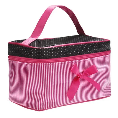 Trousse de maquillage à rayures pour femmes, trousse de maquillage, trousse de rangement pour produits cosmétiques, soutien-gorge de beauté, trousse de toilette