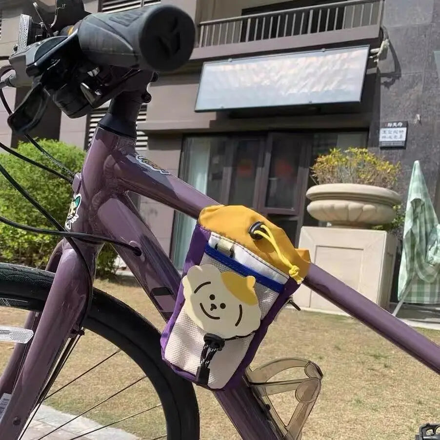 Sac suspendu à poignée avant pour vélo de route, 1 pièce, mignon, sac de rangement pour faisceau avant, accessoires de vélo