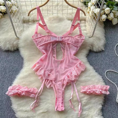 Sous-vêtements érotiques ensembles de soutiens-gorge pour femmes dentelle jarretière Lingerie intimes 2025 soutien-gorge à armatures et culotte tongs dames ensemble de sous-vêtements