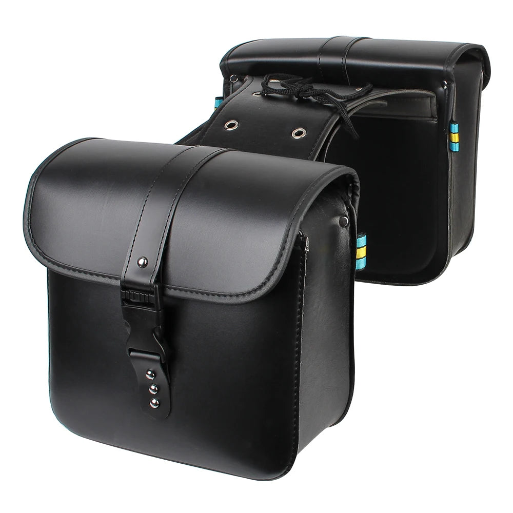 Sacs de selle de moto rétro, pochette mallette de rangement, valise de réservoir de bagages latéraux, sacs en cuir PU/PVC, accessoires de moto