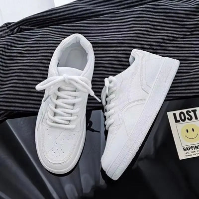 Chaussures de sport pour hommes, à la mode et luxueuses, couleur unie, bout rond, fond plat, semelle épaisse, confortables, nouvelle collection