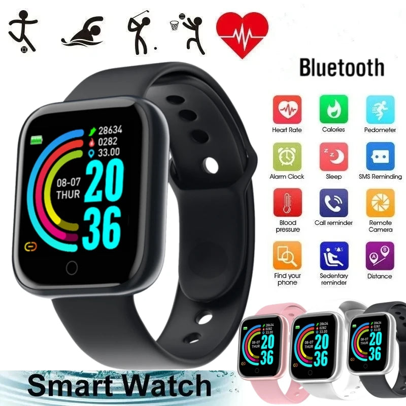 Montre intelligente pour hommes femmes montre-Bracelet Bluetooth connecter téléphone lecteur de musique Fitness Sport Bracelet moniteur de santé montres numériques