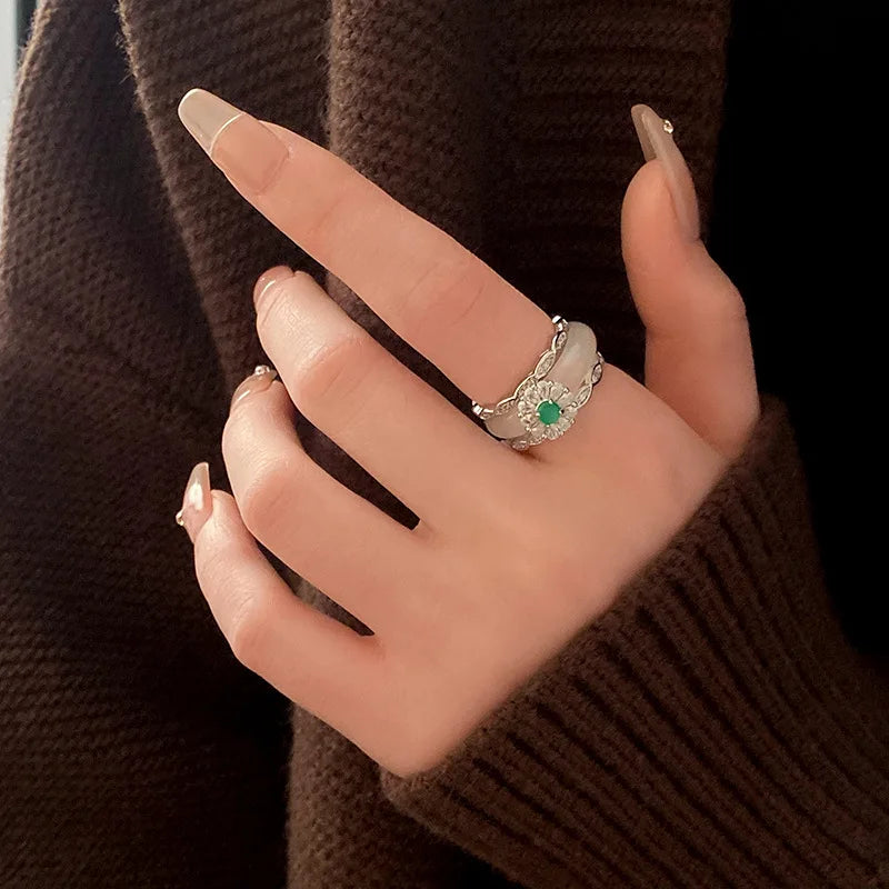 DREW-Bague de salariés pour femme, bague de doigt, design simple, toucher, diversifier, index, luxe chic, bijoux à la main haut de gamme, Chine