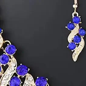 Ensemble de bijoux de mariage romantique 2 pièces/ensemble, ensemble de bijoux de mariée en cristal brillant, collier et boucles d'oreilles pour dames